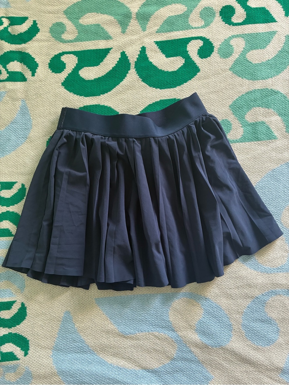 Aritzia Navy Pleated Skater Mini Skirt